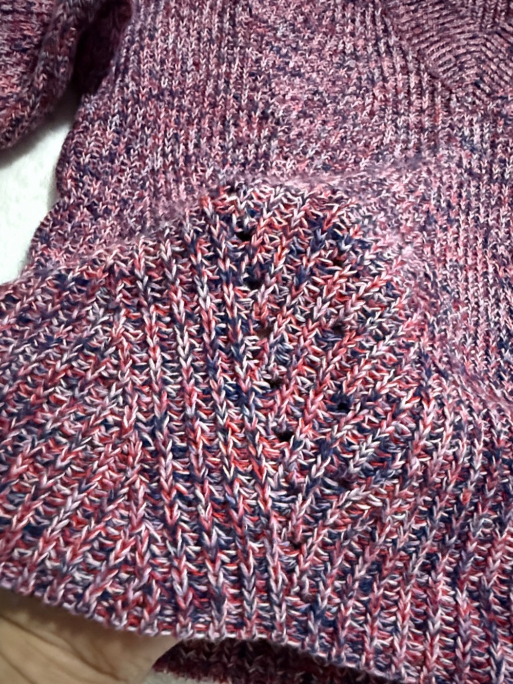 Autumn Cashmere V-Neck Sweater in Pink and Blue Marled - Picture 4 of 5